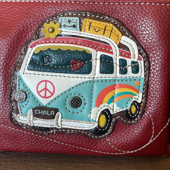 CHALA BUS DELUXE CROSSBODY RFID PROTECTED VEGAN LEATHER BAG ( Burgandy) - Picture 3 of 7